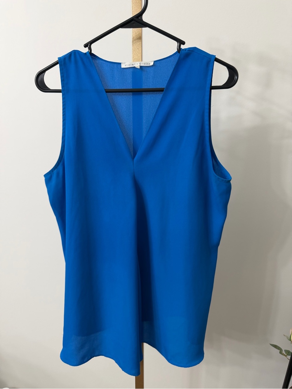Violet & Claire Cobalt Blue V-Neck Sleeveless Camisole